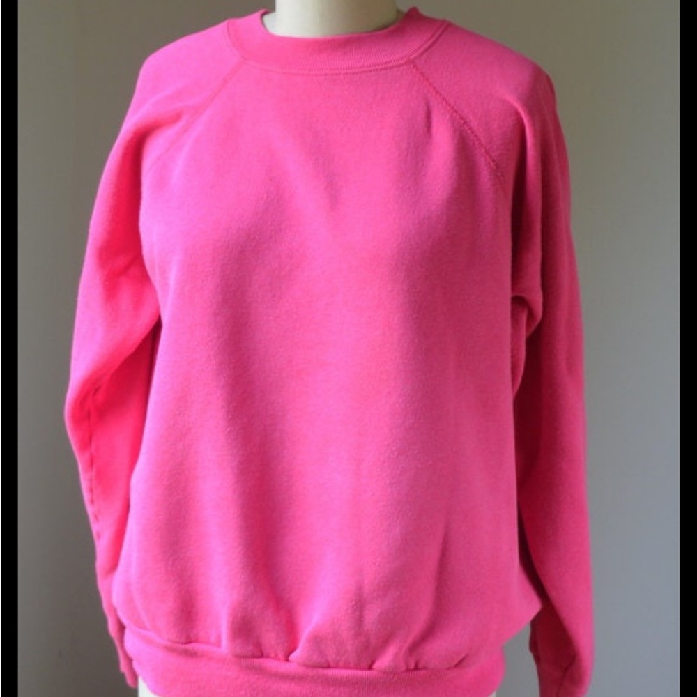 90's Vintage Bright Pink Sweatshirt Pannill Sweatshirt Co. USA made